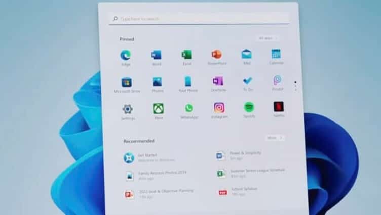 Microsoft Windows 11 Start Menu