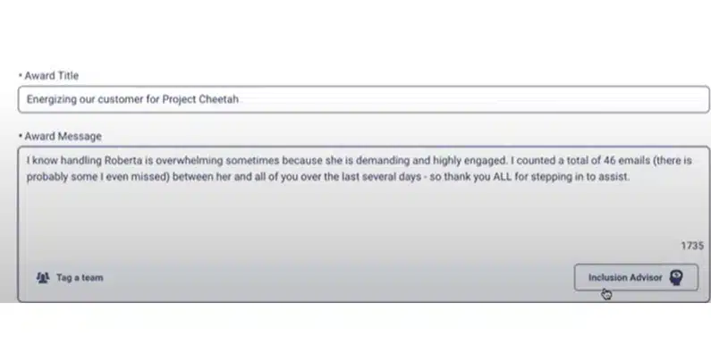 Initial Award Message